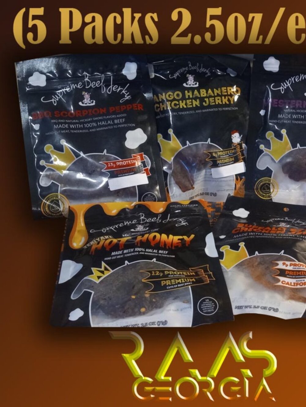 Variety Pack Supreme Beef Jerky- 2.5 oz/each